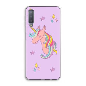 Roze eenhoorn: Samsung Galaxy A7 (2018) Transparant Hoesje