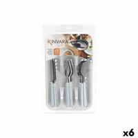 Bestekset Kinvara KT166096-1C Wit Zilverkleurig Roestvrij staal Plastic (6 Stuks)