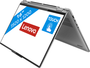 Lenovo Yoga 7 Hybride (2-in-1) 40,6 cm (16") Touchscreen WUXGA AMD Ryzen™ 5 7535U 16 GB LPDDR5-SDRAM 512 GB SSD Wi-Fi 6E (802.11ax) Windows 11 Home Grijs