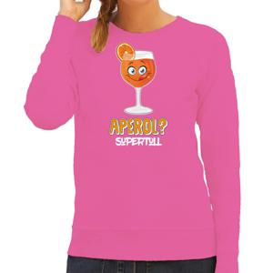 Apres ski sweater voor dames - aperol supertoll - roze - apres ski/wintersport - aperol spritz