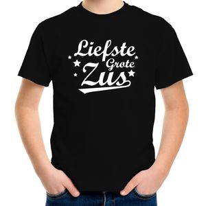 Liefste grote zus cadeau t-shirt zwart meisjes / kinderen