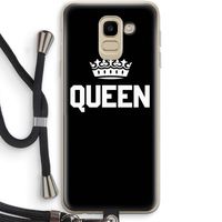 Queen zwart: Samsung Galaxy J6 (2018) Transparant Hoesje met koord Queen zwart: Samsung Galaxy J6 (2018) Transparant Hoesje met koord