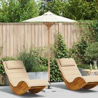 Tuinparasol Crèmewit 150 x 150 x 210 cm Bamboe