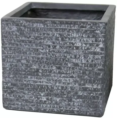 Mcollections Plantenbak Utah Kubus - 35 x 35 x 30 cm - Clayfibre - Grafiet