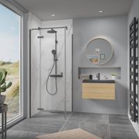 Ben Vivid douchecabine linksdraaiend incl. antikalk 90xincl. antikalk 90x200cm geborsteld zwart