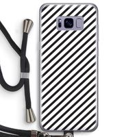 Strepen zwart-wit: Samsung Galaxy S8 Transparant Hoesje met koord