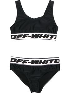 Off-White Kids bikini à bande logo - Noir