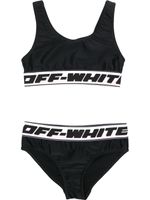 Off-White Kids bikini à bande logo - Noir