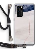 Stone White: Huawei P40 Transparant Hoesje met koord Stone White: Huawei P40 Transparant Hoesje met koord