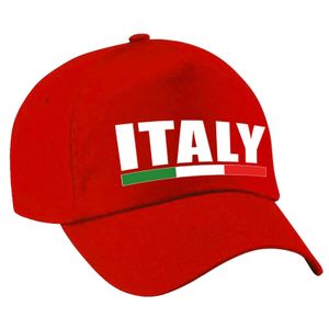 Italy supporter pet / cap Italie rood kinderen