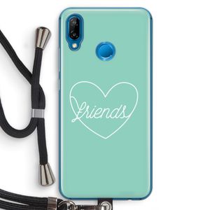 Friends heart pastel: Huawei P20 Lite Transparant Hoesje met koord