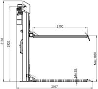 ATH-Heinl hefbrug "enkel heffen 12pl". lift w. wheel forks ath-single lift 12pl