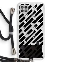 Zwarte vegen: Samsung Galaxy A22 4G Transparant Hoesje met koord