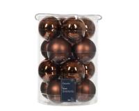 Baubles glass shiny-matt mix dia. 8,00 cm espresso(12) Decoris - Decoris