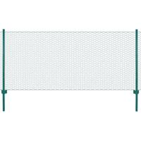 VidaXL Draadgaashek met palen 25x0,5 m staal groen
