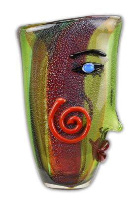 A MURANO STYLE ABSTRACT GLASS VASE