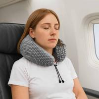 VidaXL Reiskussen voor de nek grijs 30 x 28 x 14 cm polyester