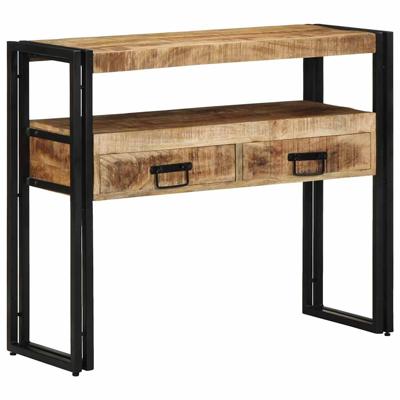 Wandtafel met lade Bruin 90 x 33 x 75 cm massief mangohout