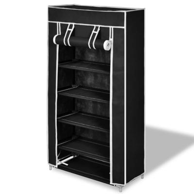 VidaXL Schoenenkast met hoes 58x28x106 stof zwart