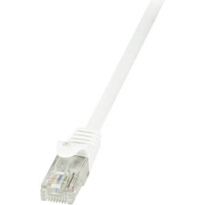 LogiLink CP2021U RJ45 Netwerkkabel, patchkabel CAT 6 U/UTP 0.50 m Wit Snagless 1 stuk(s)