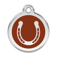Horse Shoe Brown roestvrijstalen hondenpenning large/groot dia. 3,8 cm - Reddingo Horse Shoe Brown roestvrijstalen hondenpenning large/groot dia. 3,8 cm - Reddingo