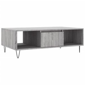 vidaXL Salontafel 104x60x35 cm bewerkt hout grijs sonoma