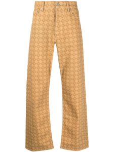 Nanushka pantalon droit à motif monogrammé - Tons neutres