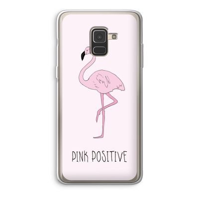 Pink positive: Samsung Galaxy A8 (2018) Transparant Hoesje