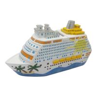 Spaarpot cruiseschepen van poly kleurrijk (B/H/D) 20x11x7cm