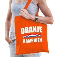Oranje kampioen supporter tas oranje voor dames en heren - EK/ WK voetbal / Koningsdag - Feest Boodschappentassen - thumbnail