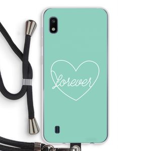 Forever heart pastel: Samsung Galaxy A10 Transparant Hoesje met koord