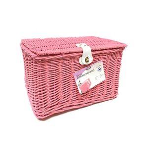 Falkx Fietsmand Riet Roze 42x36x26 cm. (Maat M)
