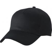 Baseball pet/cap 5 panels - zwart - volwassenen - Voordelige caps - katoen