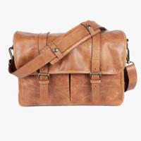 Bronkey Roma brown leather messenger bag - thumbnail