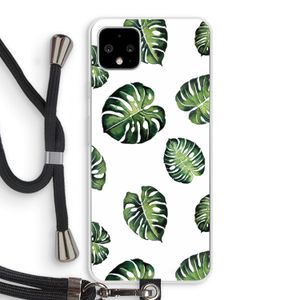 Tropische bladeren: Pixel 4 XL Transparant Hoesje met koord