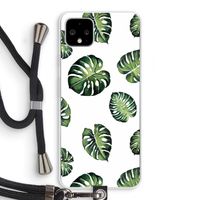Tropische bladeren: Pixel 4 XL Transparant Hoesje met koord