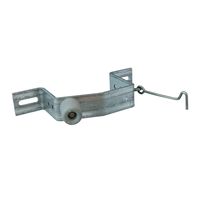 1x Deuropvangbeugels / deurvastzetter staal verzinkt met deurbuffer en windhaak 8.2 x 12 cm   -