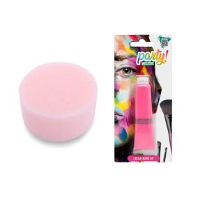 Carnaval schmink - Roze - met sponsje - Gezicht/lichaam - 30 ml - grimeren - kind/volwassenen