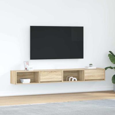Tv-meubelen 2 st 100x31x25,5cm bewerkt hout sonoma eikenkleurig