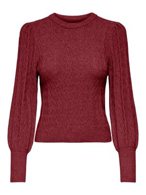 Only Onlkatia Ls Struc Puff Oneck Cc Knt Trui 4877725 Cabernet W. Melange