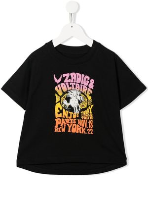 Zadig & Voltaire Kids t-shirt en coton à logo Kita imprimé - Noir