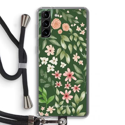 Botanical green sweet flower heaven: Samsung Galaxy S21 Plus Transparant Hoesje met koord
