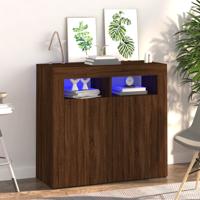 Dressoir met LED-verlichting 80x35x75 cm bruin eiken