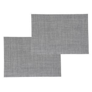 Set van 6x stuks placemats uni grijs texaline 50 x 35 cm