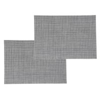 Set van 6x stuks placemats uni grijs texaline 50 x 35 cm