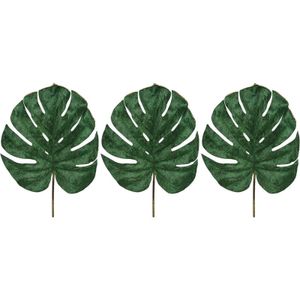 6x Groene fluwelen Monstera/gatenplant kunsttak kunstplanten 80 cm