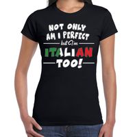 Not only perfect but Italian / Italie fun cadeau shirt zwart voor dames 2XL  - - thumbnail