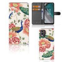 Telefoonhoesje | Met pasjeshouder | voor Nokia C32 Pink Peacock Telefoonhoesje | Met pasjeshouder | voor Nokia C32 Pink Peacock