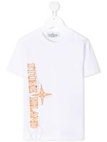 Stone Island Junior t-shirt à logo imprimé - Blanc