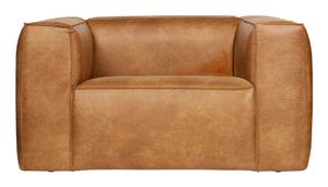 WOOOD Fauteuil 'Bean' Recycle Leer, kleur Cognac